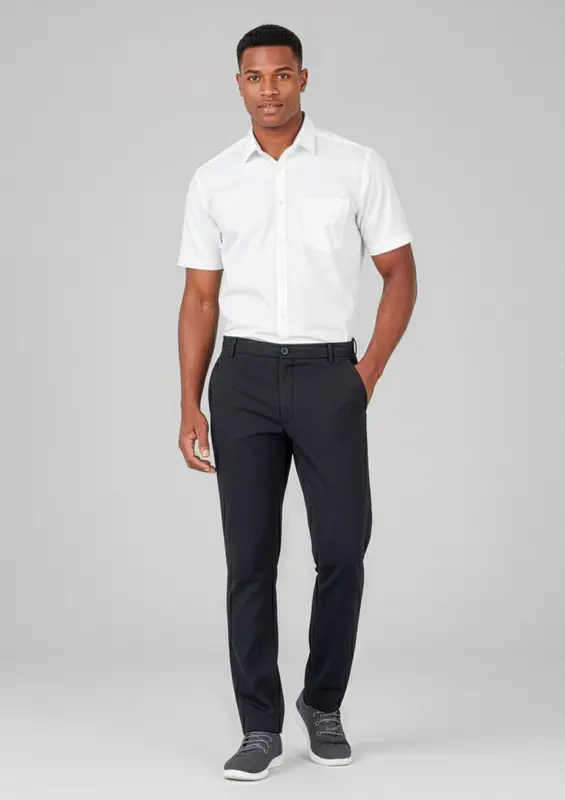 Comfort Waist Mens Flat Front Pant