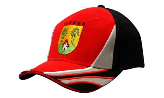 Brushed Heavy Cotton with Sandwich Trim and Crown/Peak Inserts & Embroidery