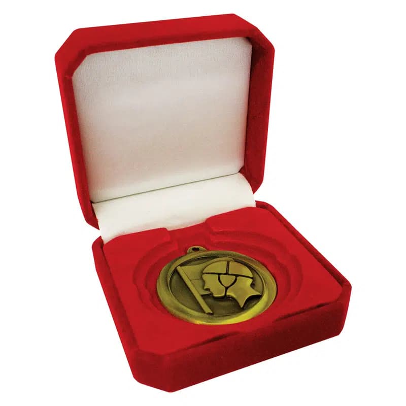 Crown Medal Box Red 90mm